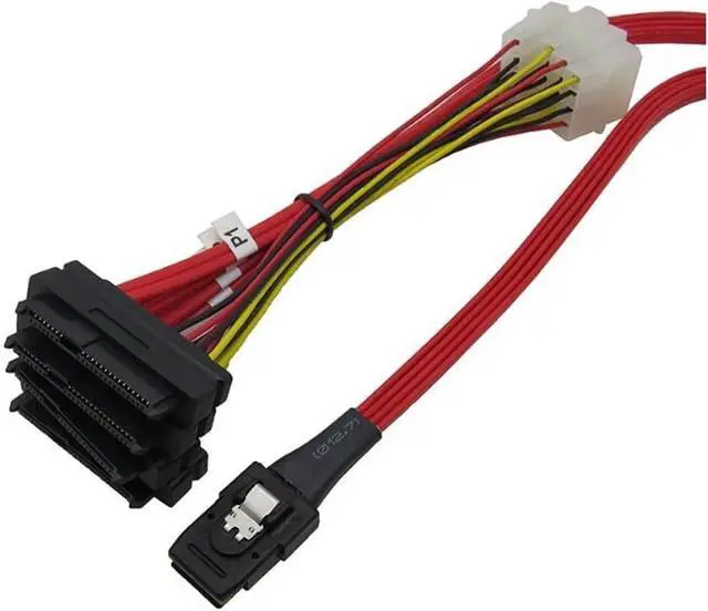 Alt view image 3 of 4 - SATA Cable MiniSAS 36P SFF-8087 4I to 4XSFF-8482 SAS29 Conversion Cable,36P to 4 29P,Cable Length 1 Meter