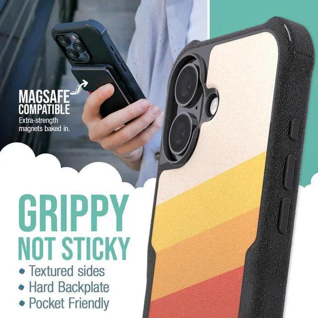 Alt view image 2 of 7 - Smartish iPhone 16 MagSafe Case + USB C Lightning Cable Combo - 6 Foot Fabric Wrapped Fast Charging Cable + Magnetic Protective Case (Gripzilla) for Apple iPhone 16