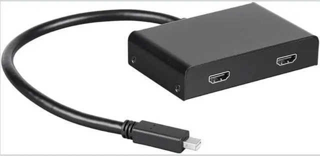 Alt view image 3 of 3 - Mini DisplayPort to HDMI MST Hub, 2-Port Display Adapter, Black, Compatible with Digital Signage and Conference Rooms