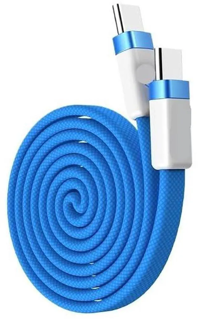 Main image of USB C Flat Cable USB C 100W 480Mbps High-Speed Transfer Type C Cable(Blue)