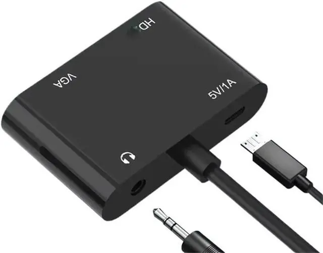 Alt view image 3 of 3 - VGA to VGA+HDMI-Compatible Adapter Splitter with 3.5Mm Video Audio Converter Support Display