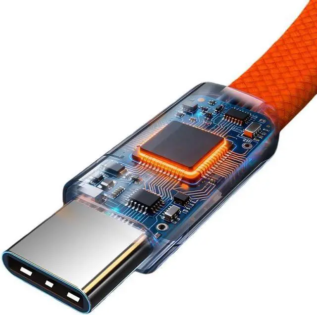 Alt view image 4 of 4 - USB C Cable 100W Type C to C Flat Cable 480Mbps High-Speed Transfer(Blue)