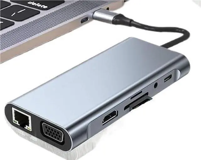 Alt view image 7 of 7 - USB C Adapter 4K HDMI/VGA/Type C PD/RJ45/ SD/TF Card Reader(11-in-1 HDMI)