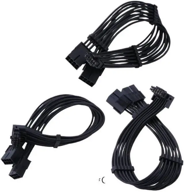 Alt view image 3 of 7 - KUNSR for RTX4000 Series 2X 8Pin Female to PCIE 5.0 12+4 16Pin Video Card Cable PCIE 5.0 Straight/Elbow Head Cable(2X8PIN for PLA)