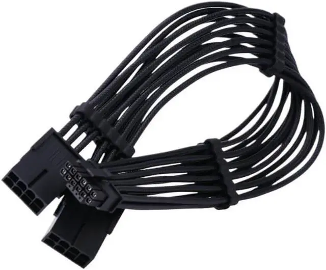 Alt view image 5 of 7 - KUNSR for RTX4000 Series 2X 8Pin Female to PCIE 5.0 12+4 16Pin Video Card Cable PCIE 5.0 Straight/Elbow Head Cable(2X8PIN for PLA)