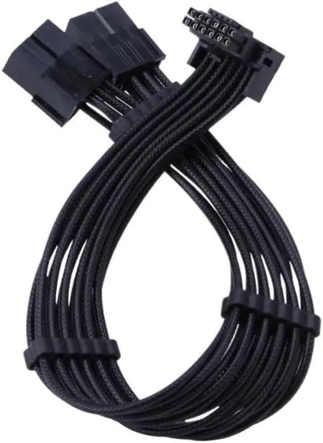 Alt view image 4 of 7 - KUNSR for RTX4000 Series 2X 8Pin Female to PCIE 5.0 12+4 16Pin Video Card Cable PCIE 5.0 Straight/Elbow Head Cable(2X8PIN for PLA)