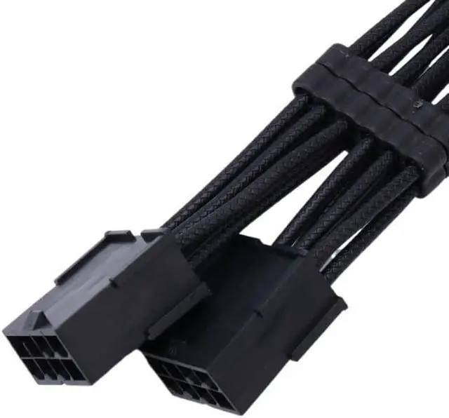 Alt view image 6 of 7 - KUNSR for RTX4000 Series 2X 8Pin Female to PCIE 5.0 12+4 16Pin Video Card Cable PCIE 5.0 Straight/Elbow Head Cable(2X8PIN for PLA)