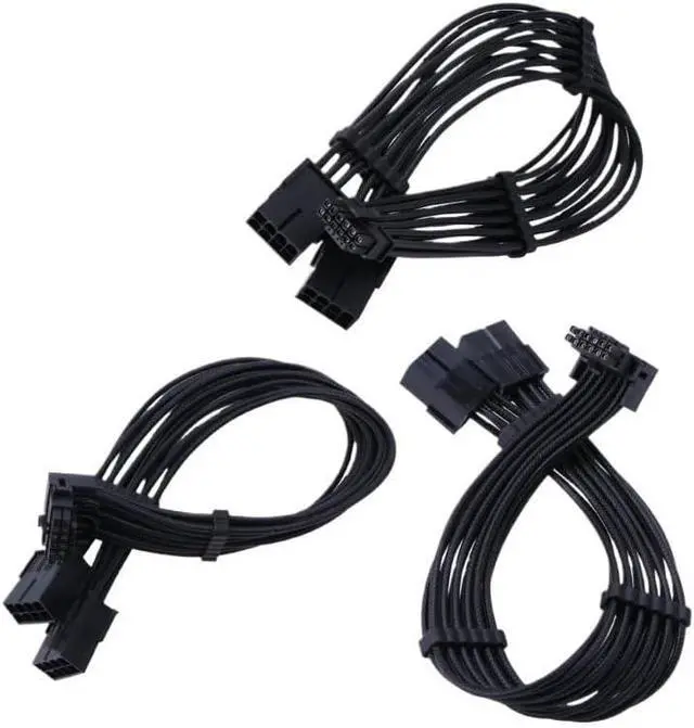 Alt view image 7 of 7 - KUNSR for RTX4000 Series 2X 8Pin Female to PCIE 5.0 12+4 16Pin Video Card Cable PCIE 5.0 Straight/Elbow Head Cable(2X8PIN for PLA)