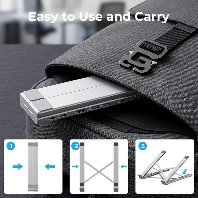Alt view image 7 of 7 - USB C Laptop Docking Station Stand,Dock Tablet Stand, 8 in 1 USB C Hub with 4K HDMI, 2 USB 3.0, PD 100W, SD/TF Card Reader, Dock Station Computer Holder for MacBook Pro/Air, Dell, ASUS, HP, Lenovo
