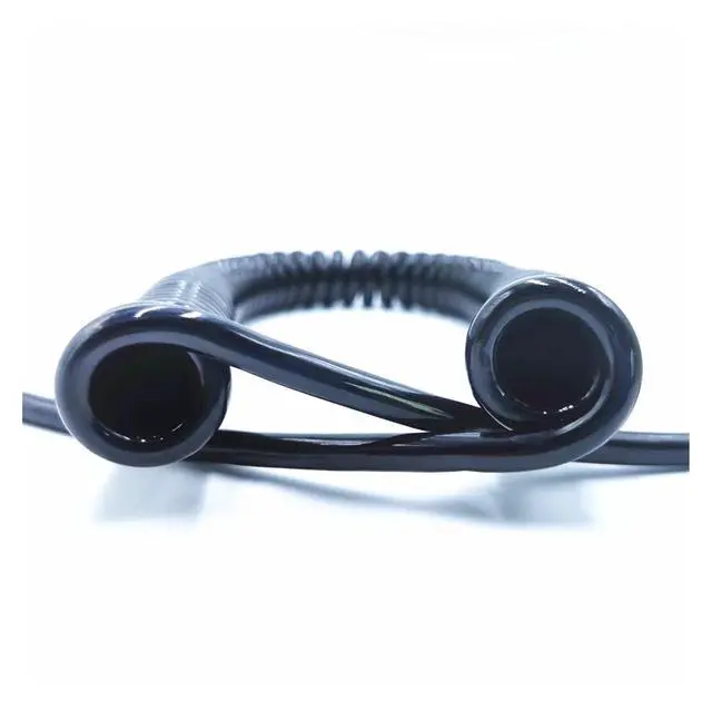 Alt view image 6 of 6 - 3-core 2-core Snowy Spring Wire Spiral Cable 22AWG 18AWG 15AWG 13AWG 2.5m 5m 7.5m Power Cord Expandable Cable(LINE Length 7.5M_3-CORE 15AWG)