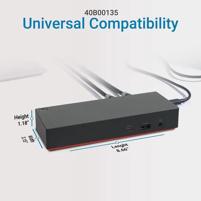 Alt view image 6 of 6 - 40B00135US ThinkPad Universal Thunderbolt 4 Dock - 100W Power Delivery, 8K or 4x4K Display Support, 40Gbps Transfer, 11 Ports, HDMI 2.1, DisplayPort 1.4, USB-C Docking Station