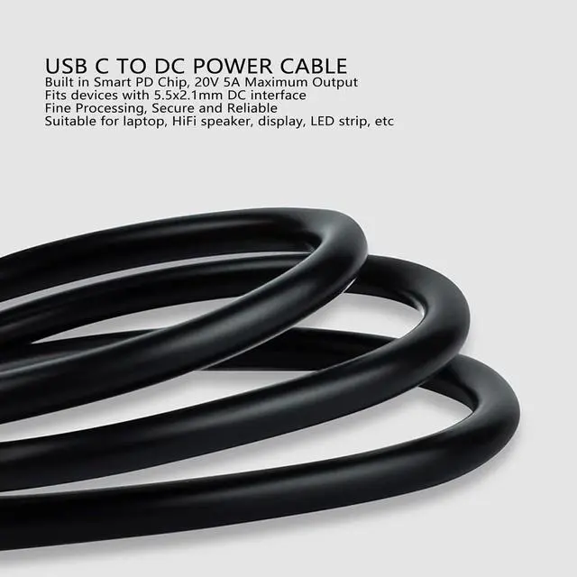 Alt view image 3 of 7 - for Mini USB C to DC Power Cable 15m / 49.2ft, 100W USB Type C Input to DC Satellite Charging Cable, USB C Male to DC Replacement Cable for Mini Power Supply