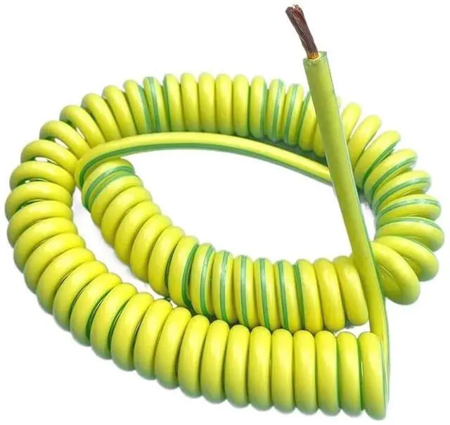 Main image of Telescopic Spring Wire,1PC Spring Spiral Cable Yellow-Green Ground Wire Single Core 20/18/17/15/13/11/9/7AWG Shrinkable Cable Copper Wire Telescopic Wire Stretch 1/2/3/4/5 Meters r : 13a