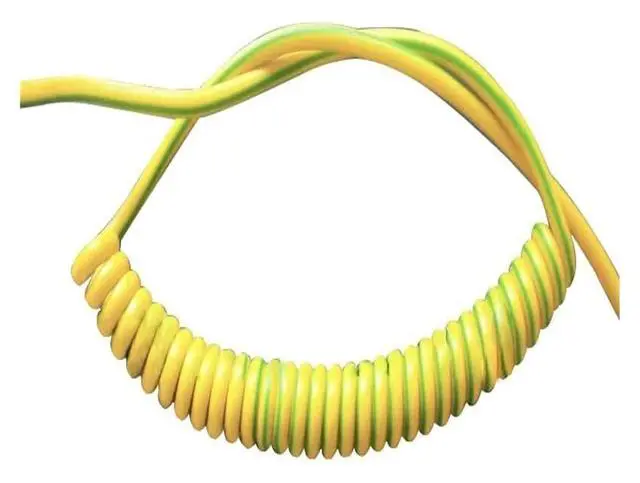 Alt view image 2 of 6 - Telescopic Spring Wire,1PC Spring Spiral Cable Yellow-Green Ground Wire Single Core 20/18/17/15/13/11/9/7AWG Shrinkable Cable Copper Wire Telescopic Wire Stretch 1/2/3/4/5 Meters r : 13a