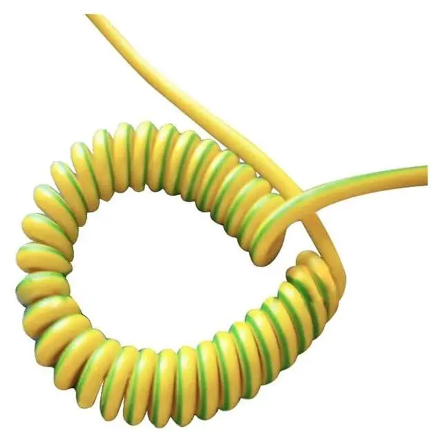 Alt view image 3 of 6 - Telescopic Spring Wire,1PC Spring Spiral Cable Yellow-Green Ground Wire Single Core 20/18/17/15/13/11/9/7AWG Shrinkable Cable Copper Wire Telescopic Wire Stretch 1/2/3/4/5 Meters r : 13a