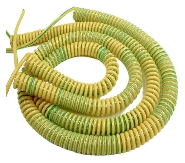 Alt view image 4 of 6 - Telescopic Spring Wire,1PC Spring Spiral Cable Yellow-Green Ground Wire Single Core 20/18/17/15/13/11/9/7AWG Shrinkable Cable Copper Wire Telescopic Wire Stretch 1/2/3/4/5 Meters r : 13a