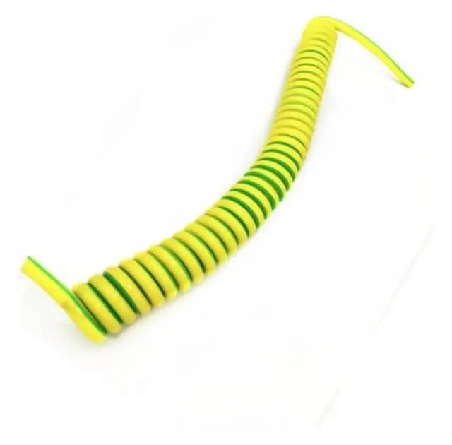Alt view image 5 of 6 - Telescopic Spring Wire,1PC Spring Spiral Cable Yellow-Green Ground Wire Single Core 20/18/17/15/13/11/9/7AWG Shrinkable Cable Copper Wire Telescopic Wire Stretch 1/2/3/4/5 Meters r : 13a