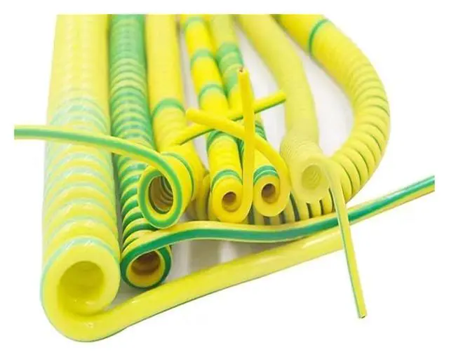 Alt view image 6 of 6 - Telescopic Spring Wire,1PC Spring Spiral Cable Yellow-Green Ground Wire Single Core 20/18/17/15/13/11/9/7AWG Shrinkable Cable Copper Wire Telescopic Wire Stretch 1/2/3/4/5 Meters r : 13a