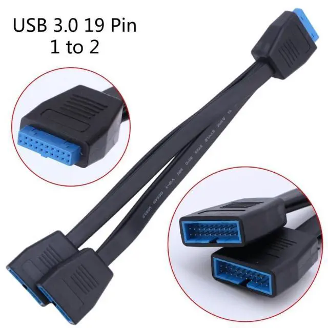 Alt view image 2 of 7 - 1 to 2 USB Cable 19Pin Internal Extension Cable USB 19Pin/20Pin USB to 19pin DualPort