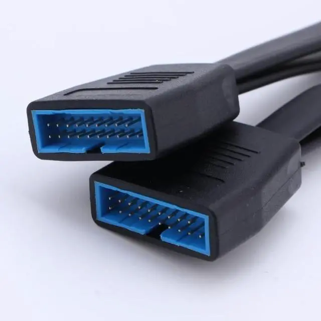 Alt view image 3 of 7 - 1 to 2 USB Cable 19Pin Internal Extension Cable USB 19Pin/20Pin USB to 19pin DualPort