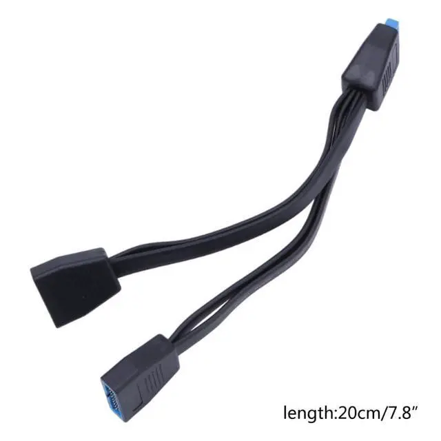 Alt view image 5 of 7 - 1 to 2 USB Cable 19Pin Internal Extension Cable USB 19Pin/20Pin USB to 19pin DualPort