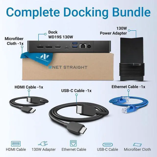 Alt view image 2 of 5 - WD19S Docking Station 130W USB-C Dock, Dual 4K Display 60Hz, Latitude Precision XPS, 130W Power Delivery, 5 USB Ports, Gigabit Ethernet, HDMI 2 DisplayPort (WD19S130W)