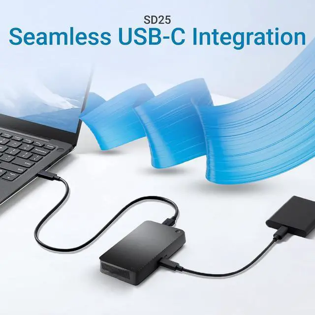 Alt view image 6 of 6 - SD25 Pro USB-C Docking Station 130W Laptop Dock, Dual 4K Monitor Output, 2.5GbE Ethernet, HDMI 2.1, DisplayPort 1.4, 10Gbps USB-C & USB-A Hub Net Straight