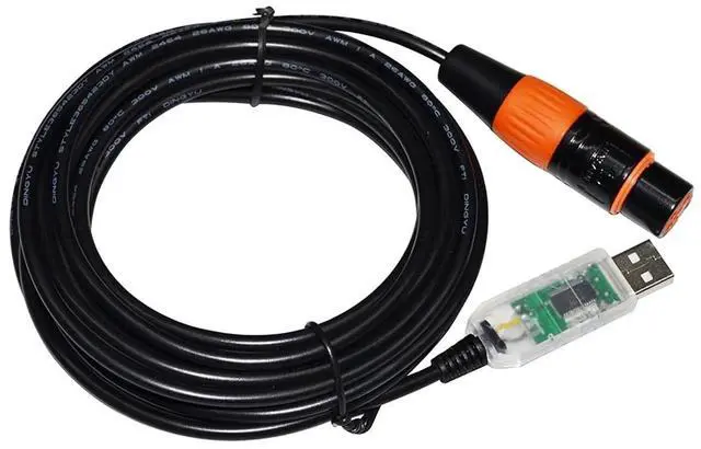 Main image of COLORFUL RS485 DMX512 to USB 3PIN 3P DMX 512 FEMALE CONVERTER CABLE for FREESTYLER STAGE CONTROLLER KABLE(1.8M,Color A)