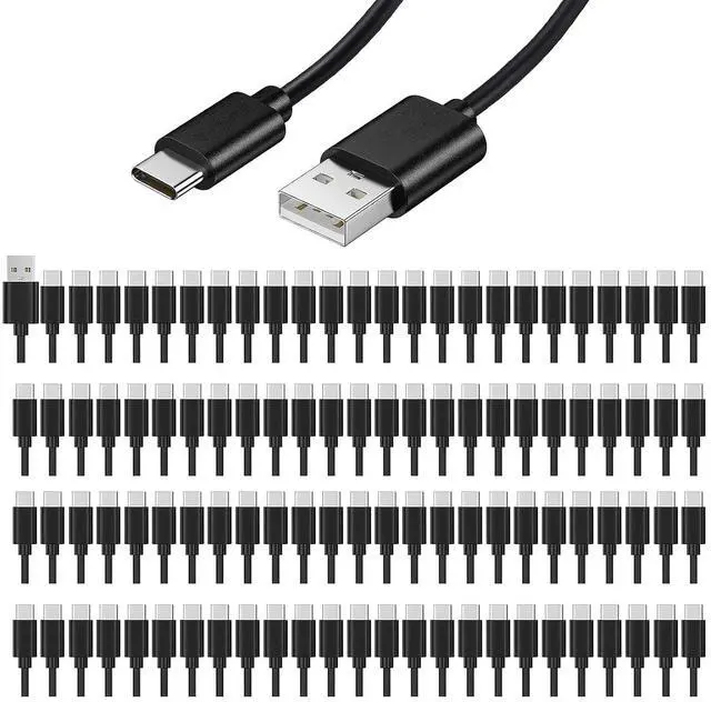 Main image of weishan 100-Pack USB C Charger Cable - Bulk USB to Type-C Charging Cords for USB-C Phones, 3.3ft Long