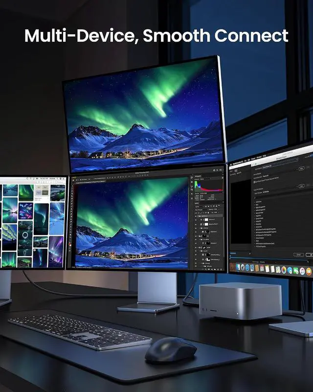 Alt view image 7 of 7 - Silkland 80Gbps USB 4 for Thunderbolt 5 Cable 6.6FT/2M, up to 120Gbps Bandwidth for Dual 8K, 240W PD 3.1 Charging, Braided USB C Video Cable Compatible for Thunderbolt 4, SSD, MacBook,iPhone 17, Dock