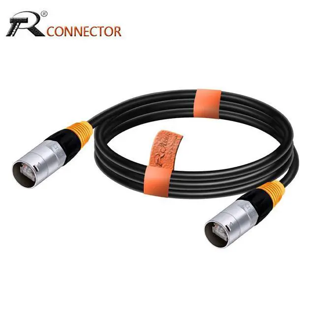 Alt view image 3 of 7 - RJ45 IP65 Ethernet Adapter CAT5/6 Cable LAN Patch Cord Unshielded LED Home Network for Industrial Equipment Entertainment Stage - (Color: A1032-CAT6-Outdoor, Pins: 25M)