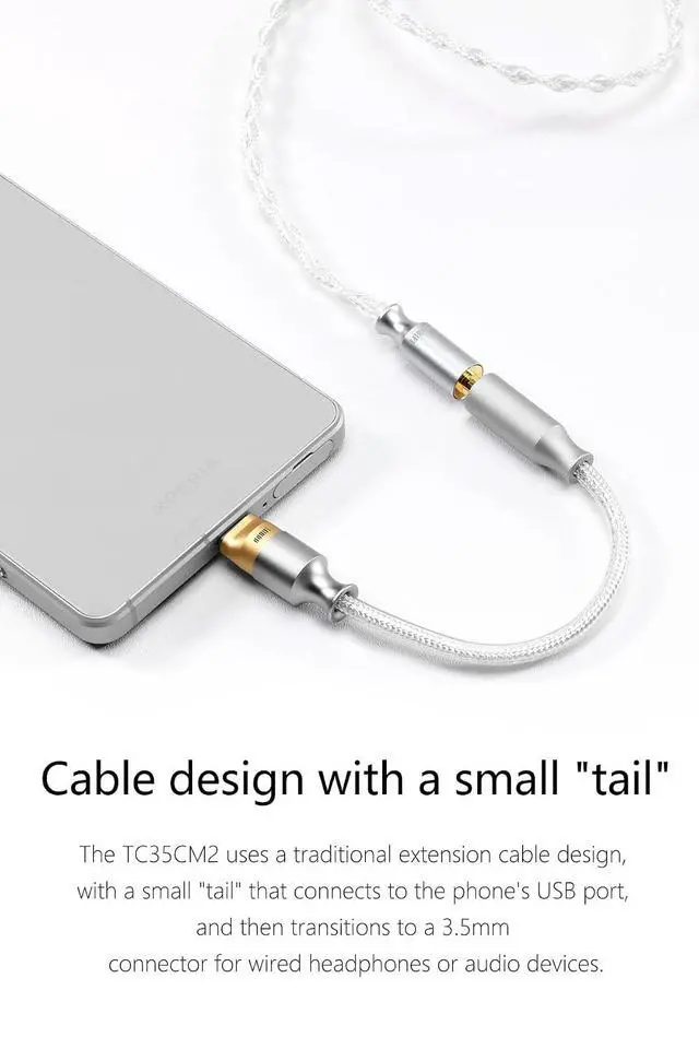 Alt view image 4 of 7 - DD ddHiFi TC35CM2 USB-C to 3.5mm Hi-Res DAC & AMP Cable High-Fidelity Lossless Decoding Adapter Cable, Up to PCM 32bit/384kHz
