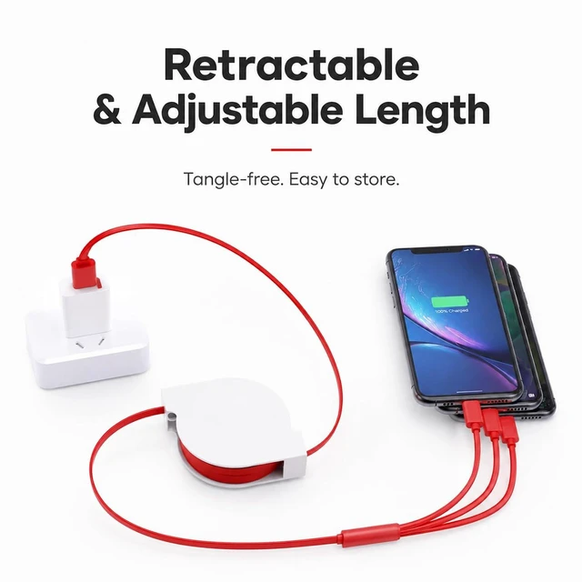 Alt view image 6 of 7 - Custom 3-in-1 retractable charging cable with full-color logo printing