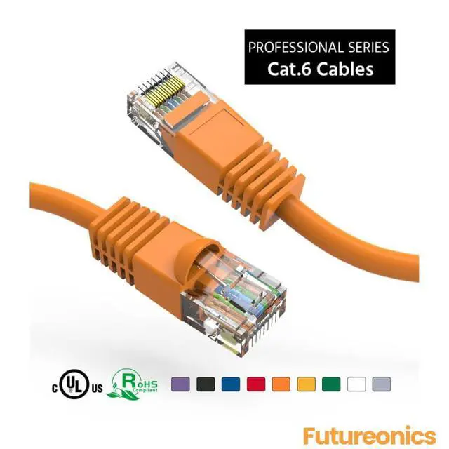 Alt view image 5 of 7 - (20 Pack Cat 6 Ethernet Cable 40 Feet Orange UTP Booted 40 FT Computer Network Cable, Internet Cable, Cat 6 Cable