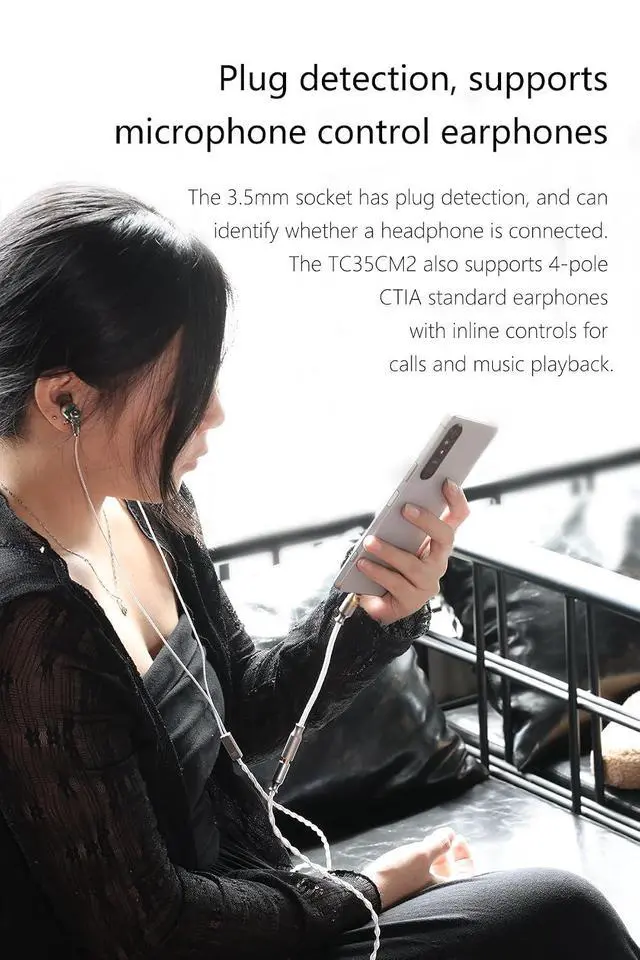 Alt view image 7 of 7 - DD ddHiFi TC35CM2 USB-C to 3.5mm Hi-Res DAC & AMP Cable High-Fidelity Lossless Decoding Adapter Cable, Up to PCM 32bit/384kHz