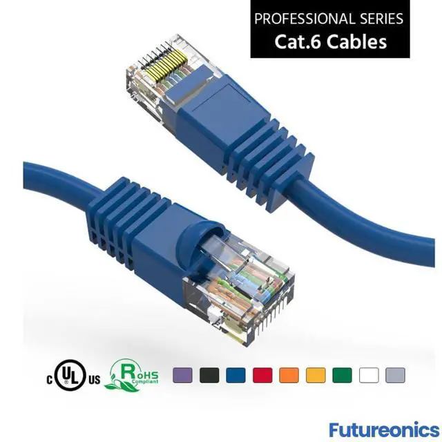 Alt view image 2 of 7 - (10 Pack Cat 6 Ethernet Cable 8 Feet Blue UTP Booted 8 FT Computer Network Cable, Internet Cable, Cat 6 Cable