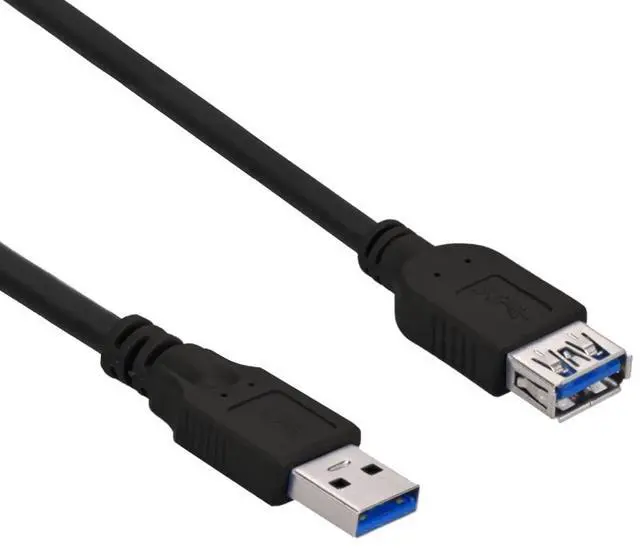 Main image of (5 Pack 6Ft USB3.0 A-Male to A-Female Cable Black - 6 Feet