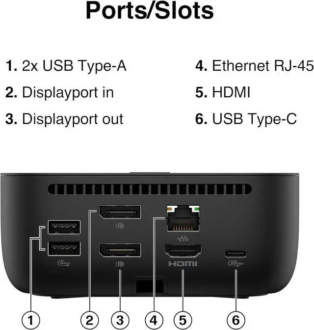 Alt view image 2 of 7 - HP USB-C 100W Docking Station with 100W Power Delivery & Bundle with Dockztorm Hub (USB-C, HDMI, Dual DisplayPort, Ethernet, Nano Lock Slot, USB-A Ports)