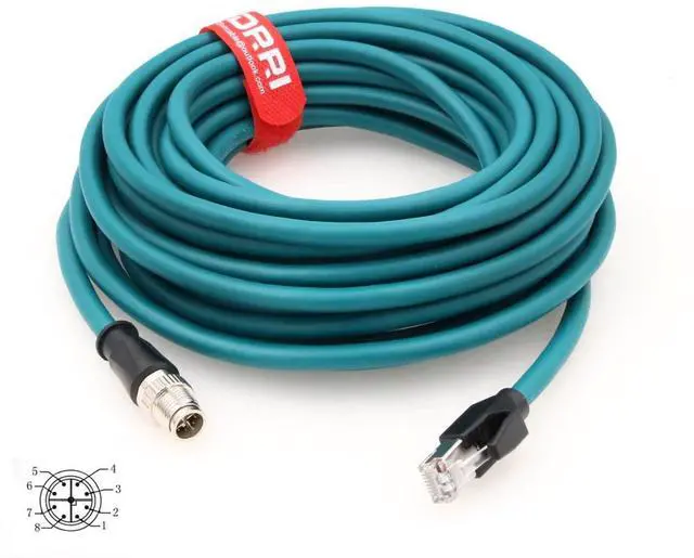 Main image of M12 X-Coded 8 Pin to RJ45 Gigabit Ethernet Interface Cat 7e Shielded Cable for Cognex in-Sight Series Industrial Cameras Ccb-84901-2001-10 (10M)