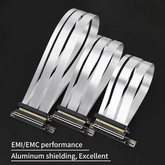 Alt view image 6 of 7 - PCIe 5.0 X16 Riser Cable GPU Extension Cable GEN5 Vertical Mount for Next RTX5090, GEN5 SSD Riser Card (50cm)