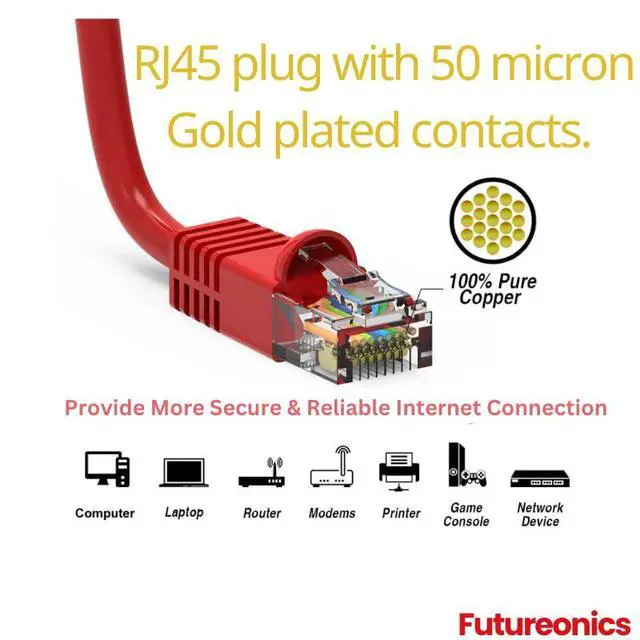 Alt view image 2 of 7 - (5 Pack Cat 6 Ethernet Cable 175 Feet Red UTP Booted 175 FT Computer Network Cable, Internet Cable, Cat 6 Cable