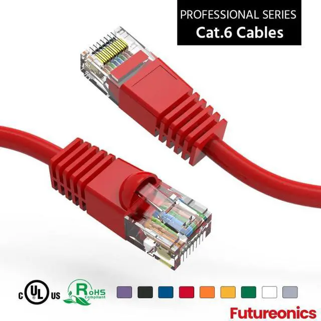 Alt view image 3 of 7 - (5 Pack Cat 6 Ethernet Cable 175 Feet Red UTP Booted 175 FT Computer Network Cable, Internet Cable, Cat 6 Cable