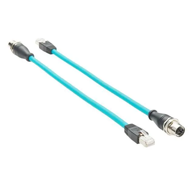 Alt view image 4 of 7 - M12 X Code 8Pin to RJ45 Bulkhead Panel Mount Cable M12 Female to RJ45 CAT6A Ethernet Shielded Cord High Flex S/FTP GigE Cable for Machine Vision Industrial Camera PoE Sensor(0.3M/1FT)