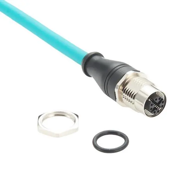 Alt view image 6 of 7 - M12 X Code 8Pin to RJ45 Bulkhead Panel Mount Cable M12 Female to RJ45 CAT6A Ethernet Shielded Cord High Flex S/FTP GigE Cable for Machine Vision Industrial Camera PoE Sensor(0.3M/1FT)