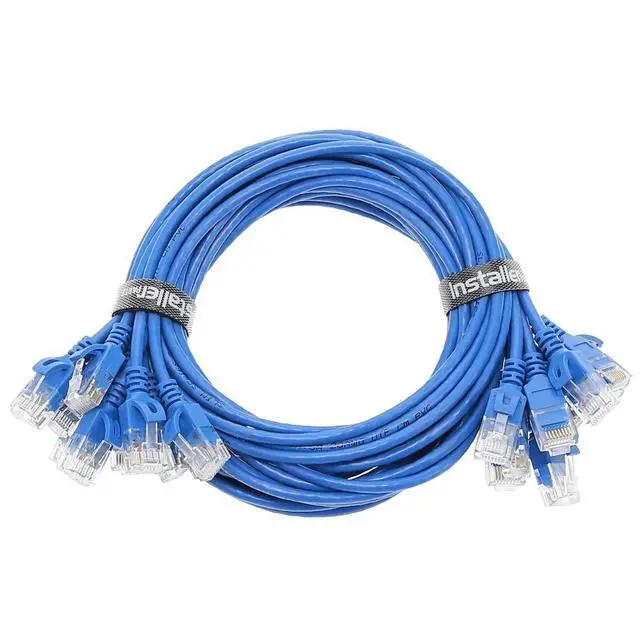 Alt view image 3 of 6 - InstallerParts Ethernet Cable CAT6A Slim Cable UTP Booted 10 FT (10 Pack) - Blue - Professional Series - 10Gigabit/Sec Network/High Speed Internet Cable, 28AWG, 550MHZ
