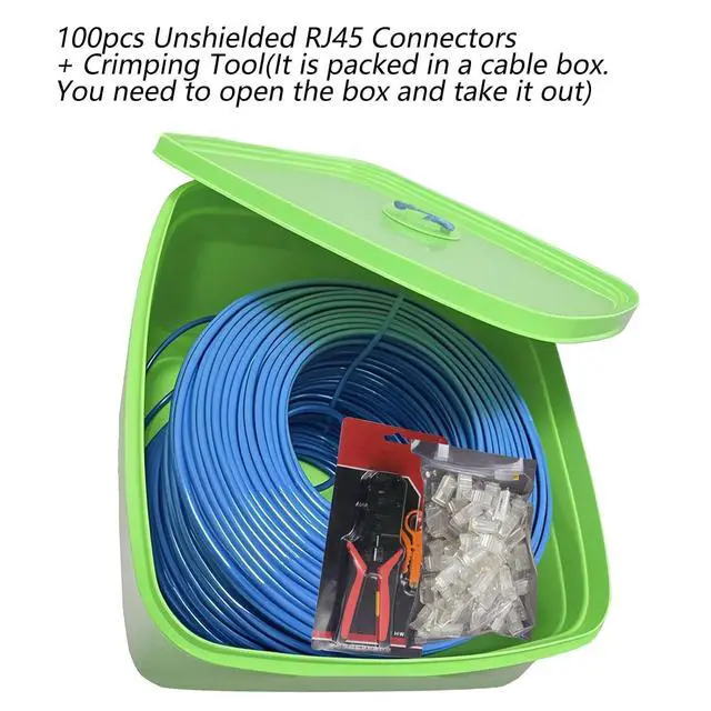 Alt view image 2 of 7 - 300ft Cat6 Bulk CCA Cable, Full Network-Install-Kit for Indoor Wiring