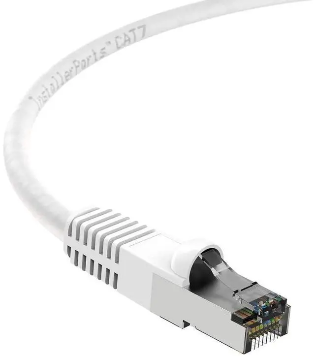 Main image of InstallerParts (5 Pack Ethernet Cable CAT7 Cable Shielded (SSTP) Booted 8 FT - White - Professional Series - 10Gigabit/Sec Network/High Speed Internet Cable, 600MHZ