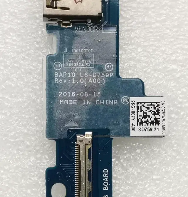 Alt view image 2 of 4 - New for Alienware 17 R4 R5 USB Board with Cable LS-D759P 0G3PWR G3PWR