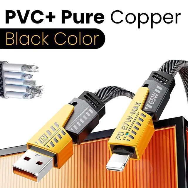Alt view image 2 of 7 - 4-in-1 USB-C Cable, pd 65w Fast Charging Cable & Data Sync, Multi Charging Cable, Charging Cords USB A/Type C/Lightning Compatible with iPhone, Galaxy, Tablet, Samsung, 5ft