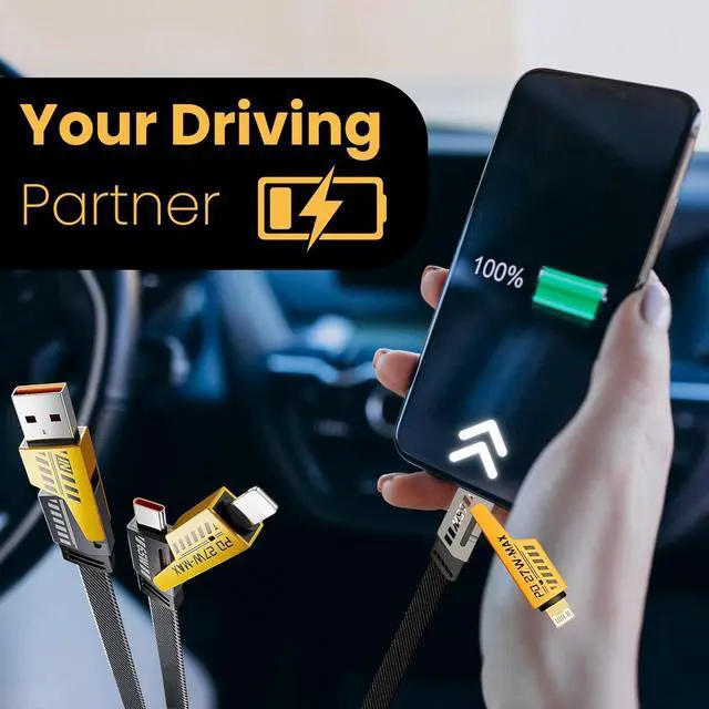 Alt view image 5 of 7 - 4-in-1 USB-C Cable, pd 65w Fast Charging Cable & Data Sync, Multi Charging Cable, Charging Cords USB A/Type C/Lightning Compatible with iPhone, Galaxy, Tablet, Samsung, 5ft